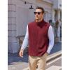 imageCOOFANDY Mens Polar Fleece Vest Lightweight Sleeveless Jacket Warm Zip up Outerwear Vests with Zipper Pockets for HikingWine Red