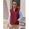 imageCOOFANDY Mens Polar Fleece Vest Lightweight Sleeveless Jacket Warm Zip up Outerwear Vests with Zipper Pockets for HikingWine Red