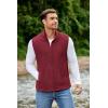 imageCOOFANDY Mens Polar Fleece Vest Lightweight Sleeveless Jacket Warm Zip up Outerwear Vests with Zipper Pockets for HikingWine Red