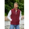 imageCOOFANDY Mens Polar Fleece Vest Lightweight Sleeveless Jacket Warm Zip up Outerwear Vests with Zipper Pockets for HikingWine Red