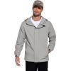 imageCOOFANDY Mens Rain Jacket Waterproof With Hood Lightweight Packable Shell Raincoat Windbreaker For Cycling Golf TravelLight Grey