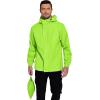 imageCOOFANDY Mens Rain Jacket Waterproof With Hood Lightweight Packable Shell Raincoat Windbreaker For Cycling Golf TravelLime Green