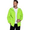 imageCOOFANDY Mens Rain Jacket Waterproof With Hood Lightweight Packable Shell Raincoat Windbreaker For Cycling Golf TravelLime Green