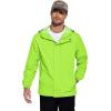 imageCOOFANDY Mens Rain Jacket Waterproof With Hood Lightweight Packable Shell Raincoat Windbreaker For Cycling Golf TravelLime Green