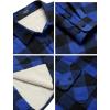 imageCOOFANDY Mens Sherpa Lined Flannel Shirt Jacket Long Sleeve Button Up Fleece Plaid ShirtsBlueBlack