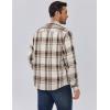 imageCOOFANDY Mens Sherpa Lined Flannel Shirt Jacket Long Sleeve Button Up Fleece Plaid ShirtsDark Brown Grey White Plaid