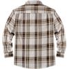 imageCOOFANDY Mens Sherpa Lined Flannel Shirt Jacket Long Sleeve Button Up Fleece Plaid ShirtsDark Brown Grey White Plaid