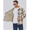 imageCOOFANDY Mens Sherpa Lined Flannel Shirt Jacket Long Sleeve Button Up Fleece Plaid ShirtsDark Brown Grey White Plaid
