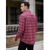 imageCOOFANDY Mens Sherpa Lined Flannel Shirt Jacket Long Sleeve Button Up Fleece Plaid ShirtsDark Red