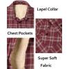 imageCOOFANDY Mens Sherpa Lined Flannel Shirt Jacket Long Sleeve Button Up Fleece Plaid ShirtsDark Red