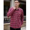 imageCOOFANDY Mens Sherpa Lined Flannel Shirt Jacket Long Sleeve Button Up Fleece Plaid ShirtsDark Red
