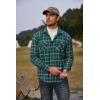 imageCOOFANDY Mens Sherpa Lined Flannel Shirt Jacket Long Sleeve Button Up Fleece Plaid ShirtsGreen