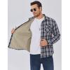 imageCOOFANDY Mens Sherpa Lined Flannel Shirt Jacket Long Sleeve Button Up Fleece Plaid ShirtsNavy White Khaki Plaid