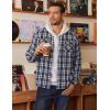imageCOOFANDY Mens Sherpa Lined Flannel Shirt Jacket Long Sleeve Button Up Fleece Plaid ShirtsNavy White Khaki Plaid