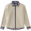 imageCOOFANDY Mens Sherpa Lined Flannel Shirt Jacket Long Sleeve Button Up Fleece Plaid ShirtsNavy White Khaki Plaid