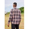 imageCOOFANDY Mens Sherpa Lined Flannel Shirt Jacket Long Sleeve Button Up Fleece Plaid ShirtsNavyOrange