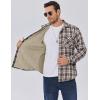 imageCOOFANDY Mens Sherpa Lined Flannel Shirt Jacket Long Sleeve Button Up Fleece Plaid ShirtsWhite Brown Plaid