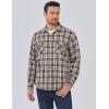 imageCOOFANDY Mens Sherpa Lined Flannel Shirt Jacket Long Sleeve Button Up Fleece Plaid ShirtsWhite Brown Plaid