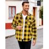 imageCOOFANDY Mens Sherpa Lined Flannel Shirt Jacket Long Sleeve Button Up Fleece Plaid ShirtsYellowBlack