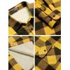 imageCOOFANDY Mens Sherpa Lined Flannel Shirt Jacket Long Sleeve Button Up Fleece Plaid ShirtsYellowBlack