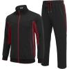 imageCOOFANDY Mens Tracksuits 2 Piece Athletic Track Suit Jogging Running Sweatsuits Casual Warm Full Zip Sports SetBlackwine Red