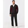imageCOOFANDY Mens Tracksuits 2 Piece Athletic Track Suit Jogging Running Sweatsuits Casual Warm Full Zip Sports SetDark Greywine Red
