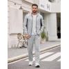 imageCOOFANDY Mens Tracksuits 2 Piece Athletic Track Suit Jogging Running Sweatsuits Casual Warm Full Zip Sports SetLight Greynavy Blue
