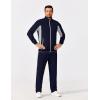 imageCOOFANDY Mens Tracksuits 2 Piece Athletic Track Suit Jogging Running Sweatsuits Casual Warm Full Zip Sports SetNavy Bluelight Grey