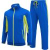 imageCOOFANDY Mens Tracksuits 2 Piece Athletic Track Suit Jogging Running Sweatsuits Casual Warm Full Zip Sports SetRoyal Bluegreen