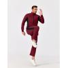 imageCOOFANDY Mens Tracksuits 2 Piece Athletic Track Suit Jogging Running Sweatsuits Casual Warm Full Zip Sports SetWine Redblack