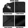 imageCOOFANDY Mens Trench Coat Long Casual Single Brested Overcoat Winter Notched Collar Wool Blend Pea coat With PocketsBlack