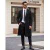 imageCOOFANDY Mens Trench Coat Long Casual Single Brested Overcoat Winter Notched Collar Wool Blend Pea coat With PocketsBlack
