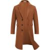imageCOOFANDY Mens Trench Coat Long Casual Single Brested Overcoat Winter Notched Collar Wool Blend Pea coat With PocketsBrown