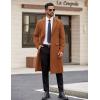 imageCOOFANDY Mens Trench Coat Long Casual Single Brested Overcoat Winter Notched Collar Wool Blend Pea coat With PocketsBrown