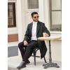 imageCOOFANDY Mens Trench Coat Long Casual Single Brested Overcoat Winter Notched Collar Wool Blend Pea coat With PocketsDark Grey