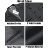 imageCOOFANDY Mens Trench Coat Long Casual Single Brested Overcoat Winter Notched Collar Wool Blend Pea coat With PocketsDark Grey