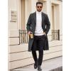 imageCOOFANDY Mens Trench Coat Long Casual Single Brested Overcoat Winter Notched Collar Wool Blend Pea coat With PocketsDark Grey