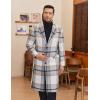 imageCOOFANDY Mens Trench Coat Long Casual Single Brested Overcoat Winter Notched Collar Wool Blend Pea coat With PocketsGrey Plaid