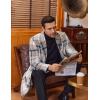 imageCOOFANDY Mens Trench Coat Long Casual Single Brested Overcoat Winter Notched Collar Wool Blend Pea coat With PocketsGrey Plaid