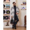 imageCOOFANDY Mens Trench Coat Long Casual Single Brested Overcoat Winter Notched Collar Wool Blend Pea coat With PocketsGrey Plaid
