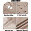 imageCOOFANDY Mens Trench Coat Long Casual Single Brested Overcoat Winter Notched Collar Wool Blend Pea coat With PocketsKhaki