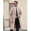 imageCOOFANDY Mens Trench Coat Long Casual Single Brested Overcoat Winter Notched Collar Wool Blend Pea coat With PocketsKhaki
