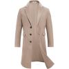 imageCOOFANDY Mens Trench Coat Long Casual Single Brested Overcoat Winter Notched Collar Wool Blend Pea coat With PocketsKhaki