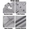 imageCOOFANDY Mens Trench Coat Long Casual Single Brested Overcoat Winter Notched Collar Wool Blend Pea coat With PocketsLight Grey