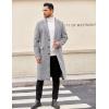 imageCOOFANDY Mens Trench Coat Long Casual Single Brested Overcoat Winter Notched Collar Wool Blend Pea coat With PocketsLight Grey