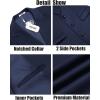 imageCOOFANDY Mens Trench Coat Long Casual Single Brested Overcoat Winter Notched Collar Wool Blend Pea coat With PocketsNavy Blue