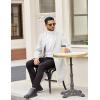 imageCOOFANDY Mens Trench Coat Long Casual Single Brested Overcoat Winter Notched Collar Wool Blend Pea coat With PocketsWhite