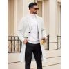 imageCOOFANDY Mens Trench Coat Long Casual Single Brested Overcoat Winter Notched Collar Wool Blend Pea coat With PocketsWhite