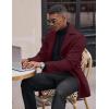 imageCOOFANDY Mens Trench Coat Notched Collar Single Breasted Peacoat Winter Overcoat With PocketsBurgundy Red