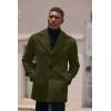 imageCOOFANDY Mens Trench Coat Notched Collar Single Breasted Peacoat Winter Overcoat With PocketsOlive Green